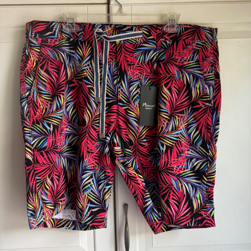 Mizumi‎ Couture Kingdom Dreams Inversé Shorts Mens Size 38 Loud Bright Tropical